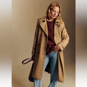 Sezane Scott Trench Coat Camel - Size 2